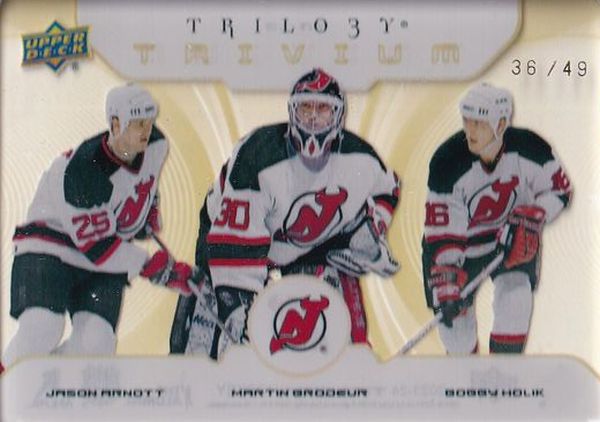 insert karta ARNOTT/BRODEUR/HOLÍK 23-24 Trilogy Trivium Gold /49